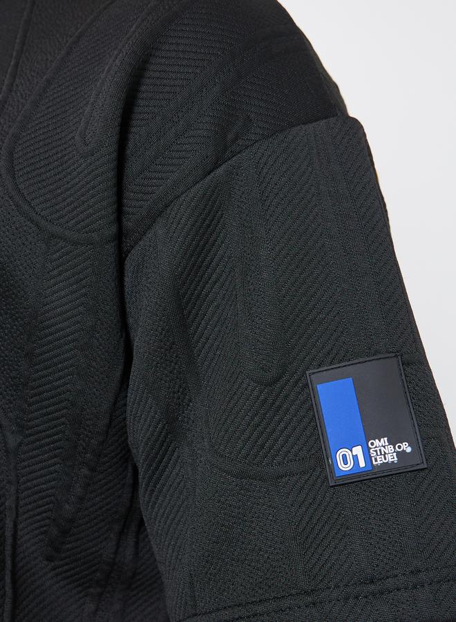 ستايلي طقم رجالي تي شيرت وشورت أسود بنقوش - Image 3